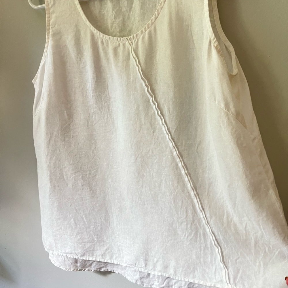 Habitat white linen tank top - Picture 2 of 8